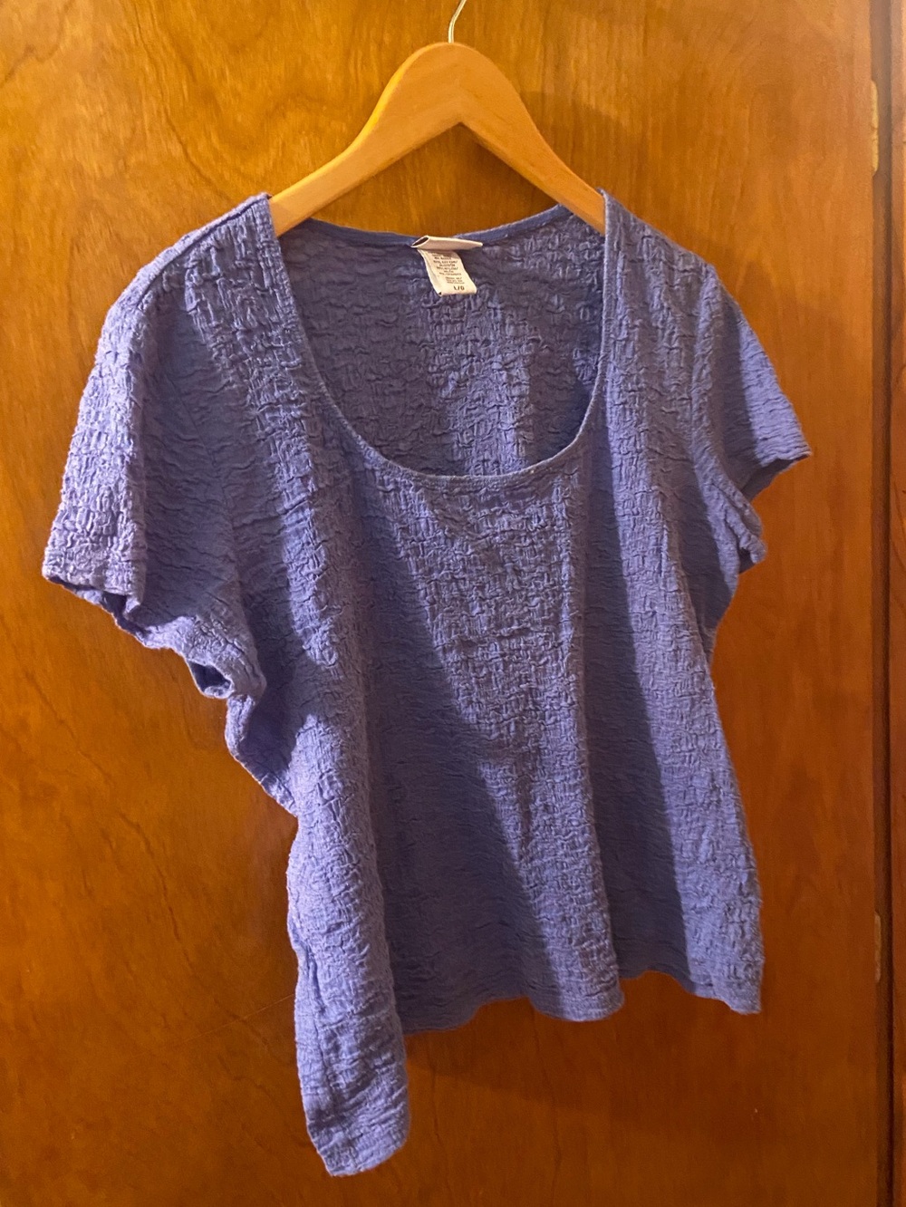 Jaclyn Smith Crinkle Scoop Neck Women's Top Size Large